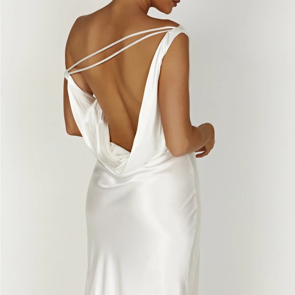 Meshki Yvette Slip Maxi Dress With Asymmetrical Hem